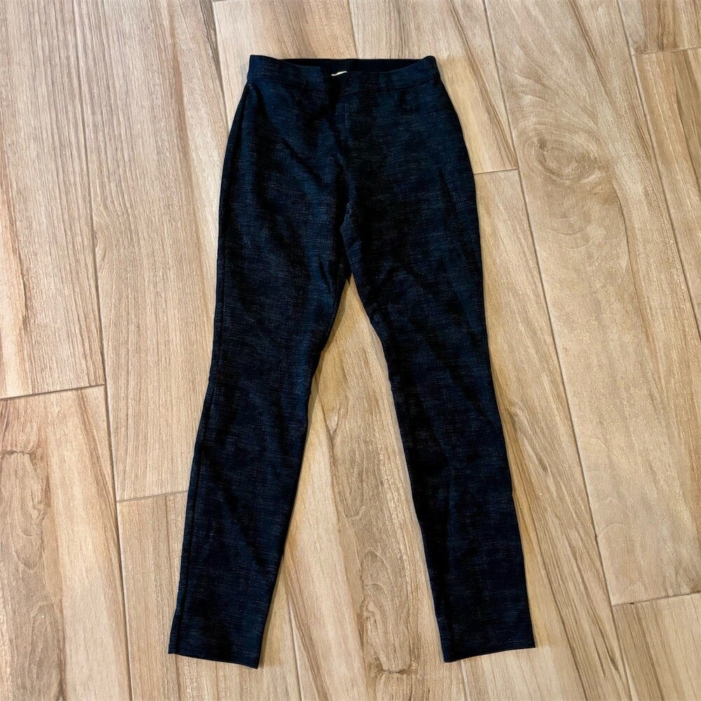 Max Studio Leggings Womens Size S Black Textured Pull-On Stretch Skinny